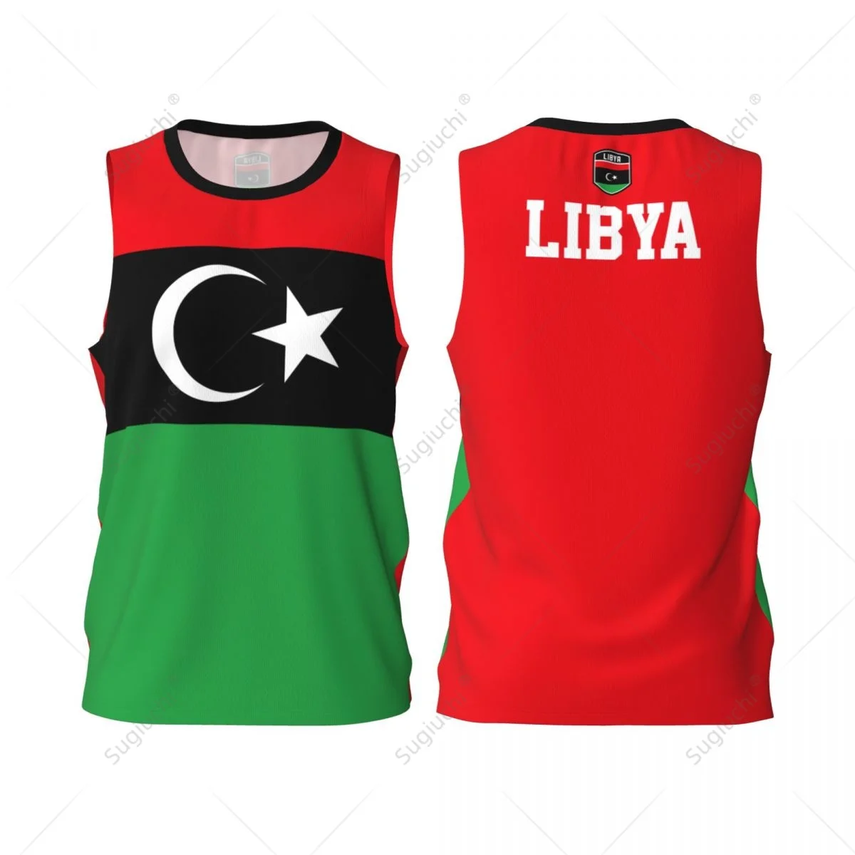 Libya Flag Men Basketball Sports Running Fitness Multifunction Sleeveless tshirt Exclusive Custom Name Nunber
