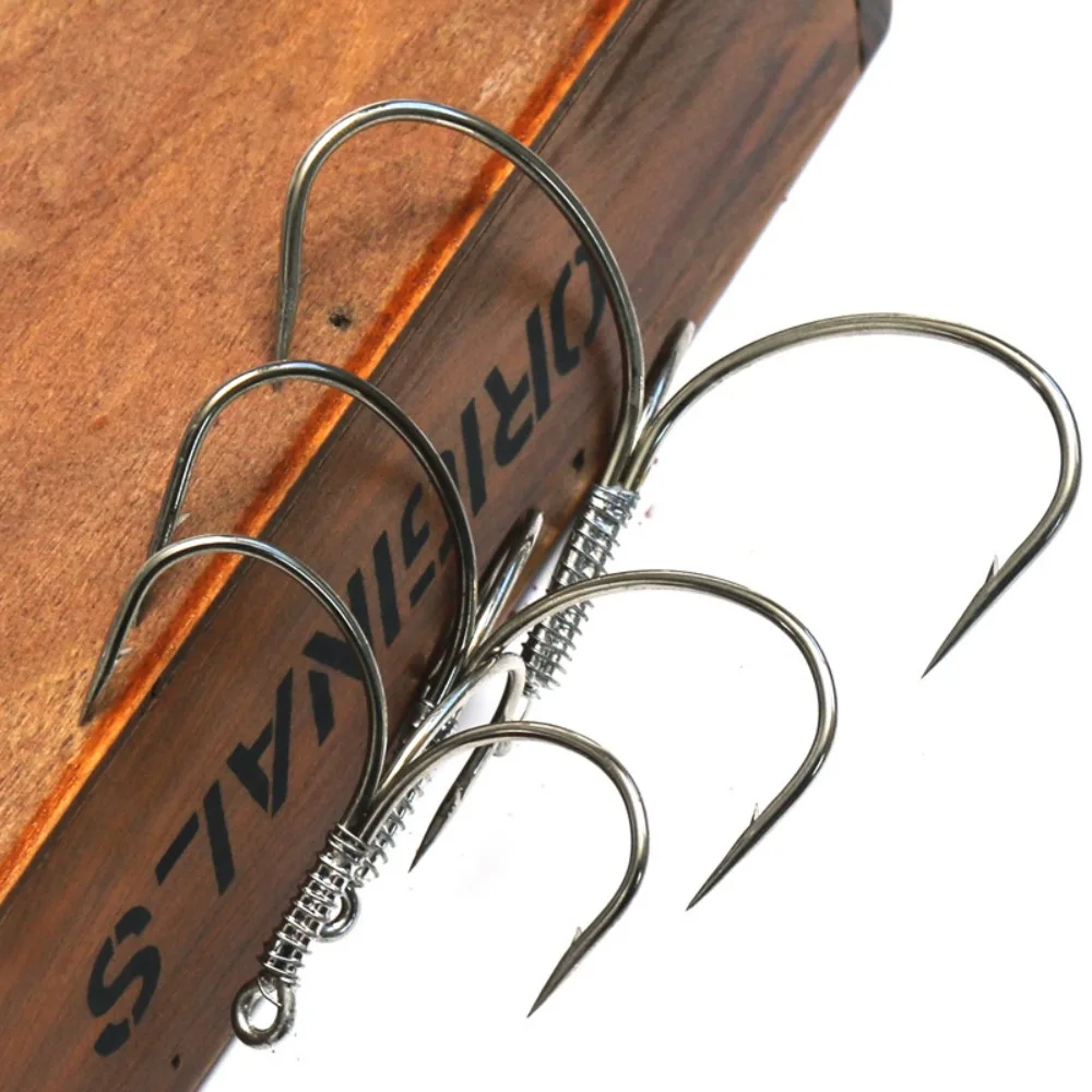 

5pcs new Treble Jig Fishhooks Fishing Tackle Lure High Carbon Steel Hook Sharpness Sharpened Barbed Hooks Sports