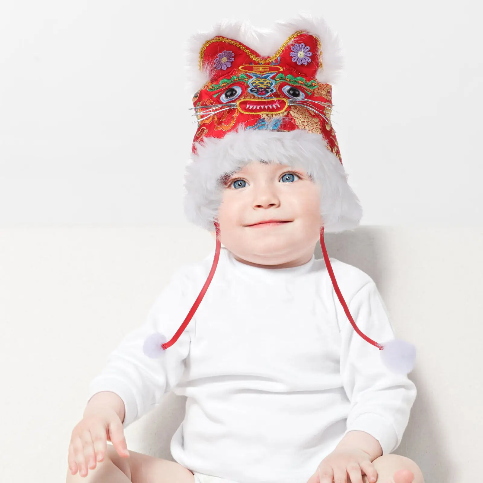 

Детская шапка с головой тигра, вышивка, очаровательный декоративный аксессуар для детей, реквизит для фотосъемки, праздничных мероприятий, повседневной носки, разные цвета