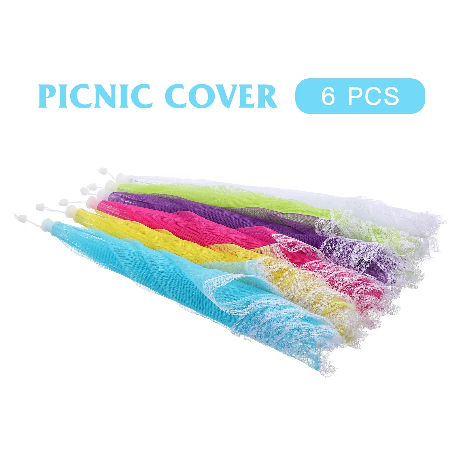 

6 Pcs Dust-proof Insect-proof Picnic Cover Food Net Mesh Umbrella Tents Screens for Outdoors Foldable Covers