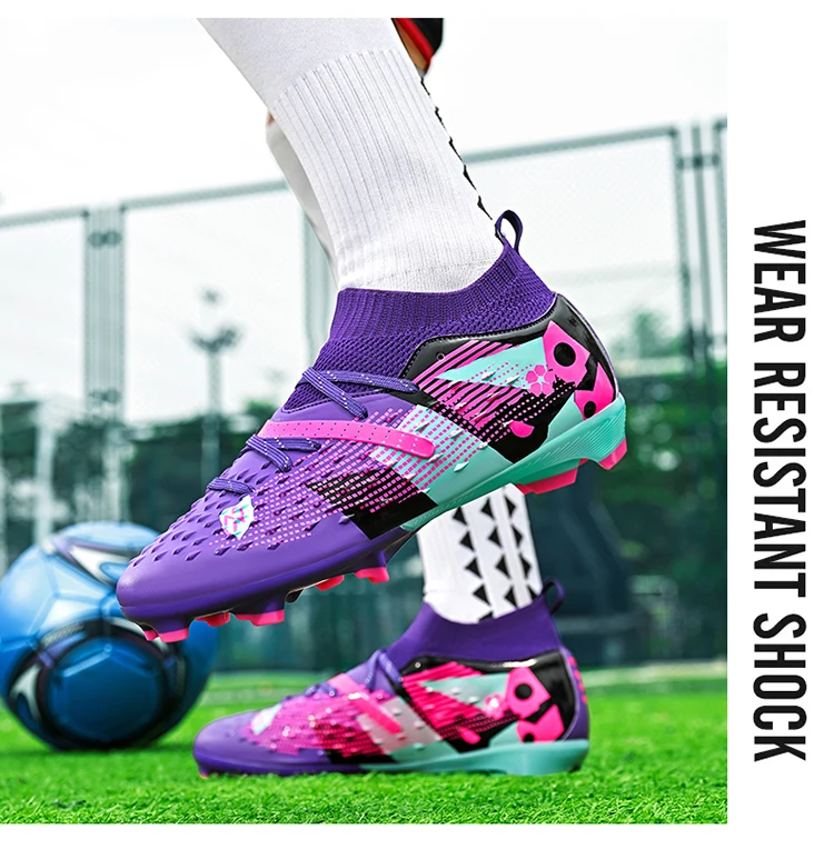 Neue Männer Fußball Schuhe Hochwertige Outdoor Hohe Knöchel Ultraleicht Indoor Fußball Stiefel Nicht-Slip Sport Schuhe Futsal Nicht-Slip – Detail 6