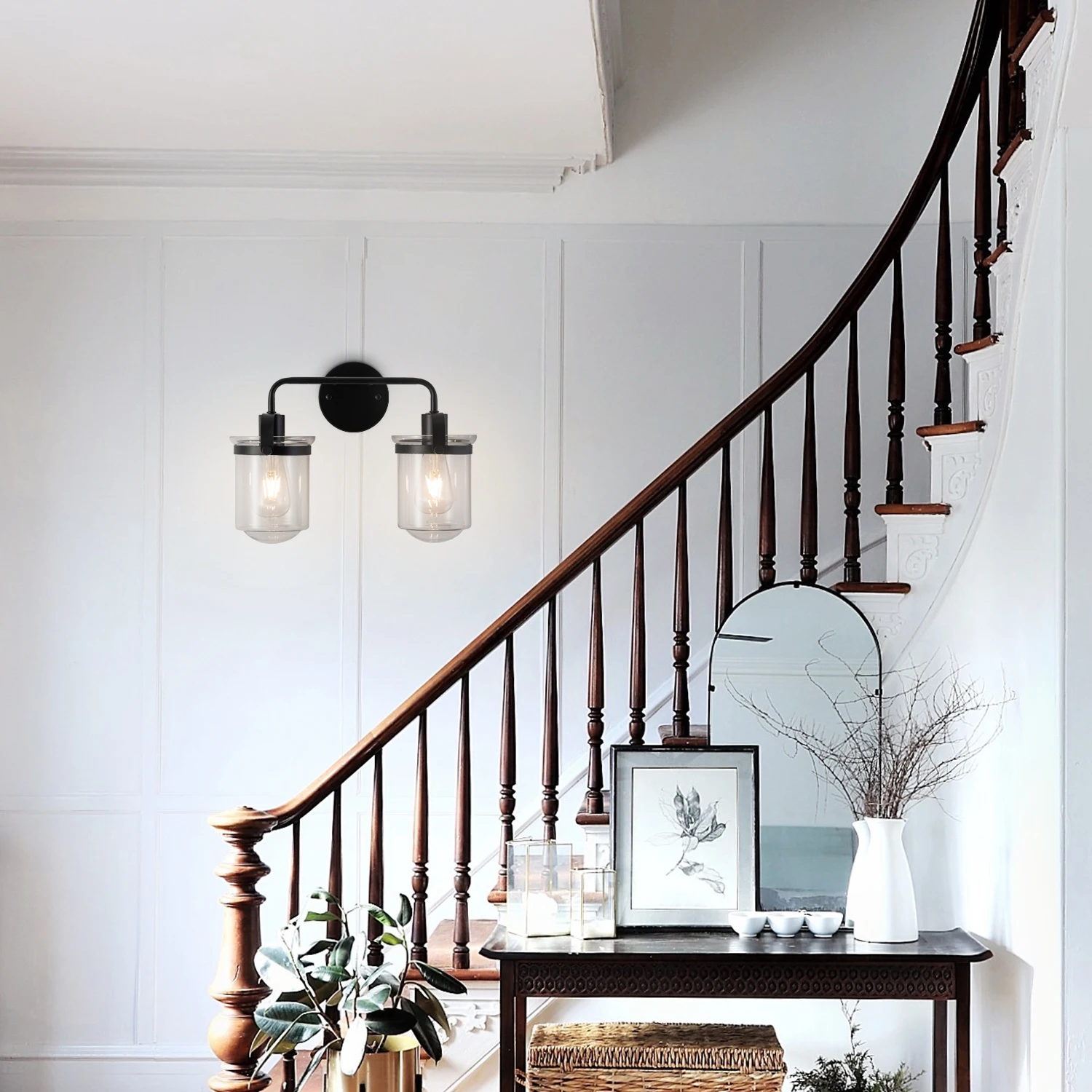 Bathroom Light Fixtures, Vanity Light, Bathroom Light Over Mirror with Glass Shades for Living Room Bedroom Over Kitchen Sink