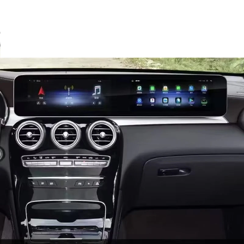 

Car DVD Player GPS Navigation Android Radio Dual Screen Interactive Carplay Screen For Mercedes Benz C-class GLC W205 2015-2022