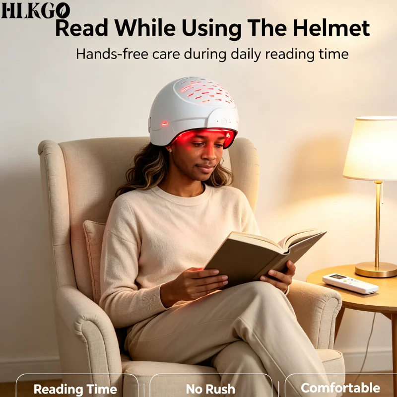 Professional Grade 300 Diodes LLLT Hair Growth Laser Helmet 650nm 660nm for Alopecia Areata Regrowth Men Women Home
