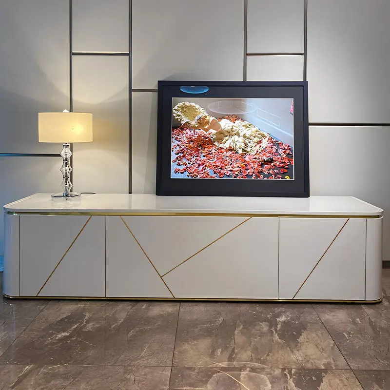 

Light luxury TV cabinet Italian simple living room household solid wood locker villa model room dining side cabinet