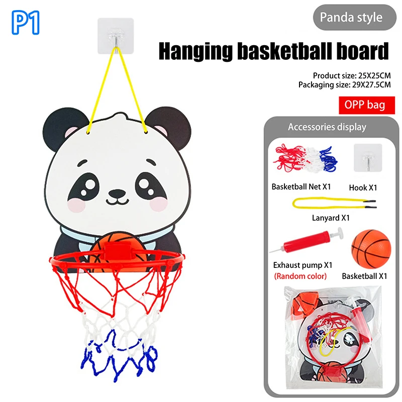 Kids Adjustable Basketball Stands Cartoon Animals Shape Shooting Hoop Indoor Outdoor Sport Game Children Toys
