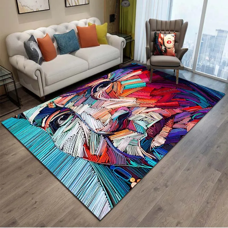 15 Sizes 3D Colorful Vortex Visual Illusion Pattern Printed Floor Mat Modern Bedroom Living Room Felt Carpet Bar Decorative Mat