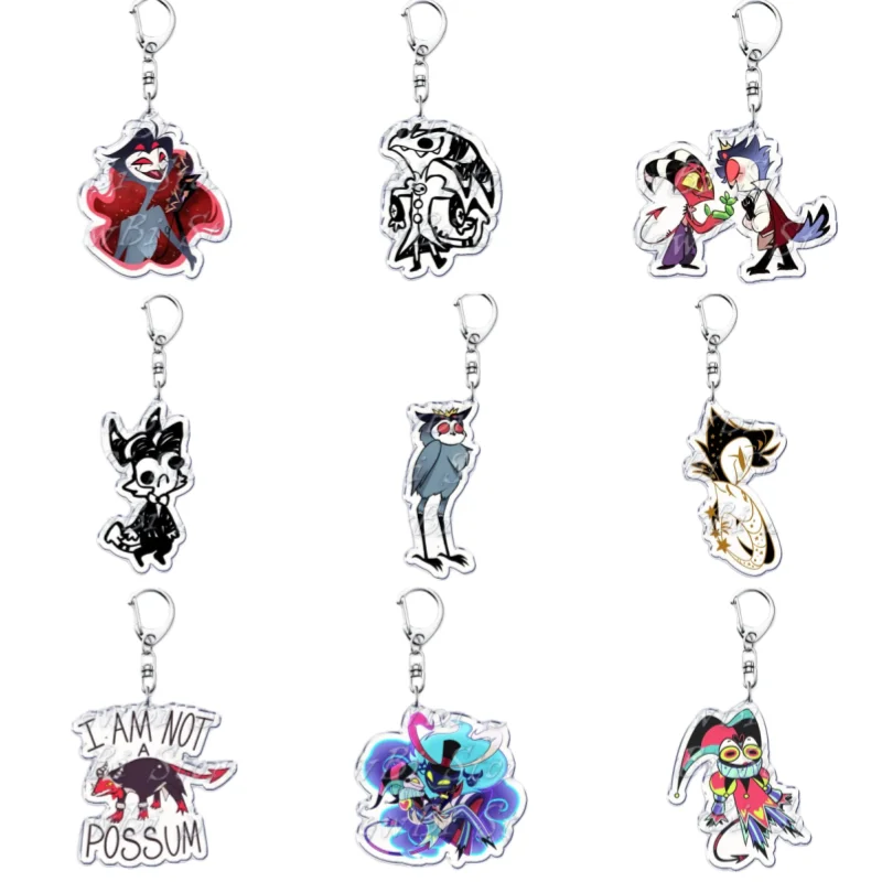 

Cartoon Anime Series Helluva Blitzo Keychains Boss Keyring for Accessories Bag Pendant Key Chain Ring Jewelry Fans Friends Gifts