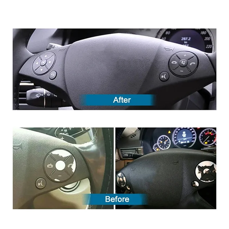 

Car Steering Wheel Button Switch Cover Trim Kit For Mercedes Benz C E GLK Class W204 W212 X204