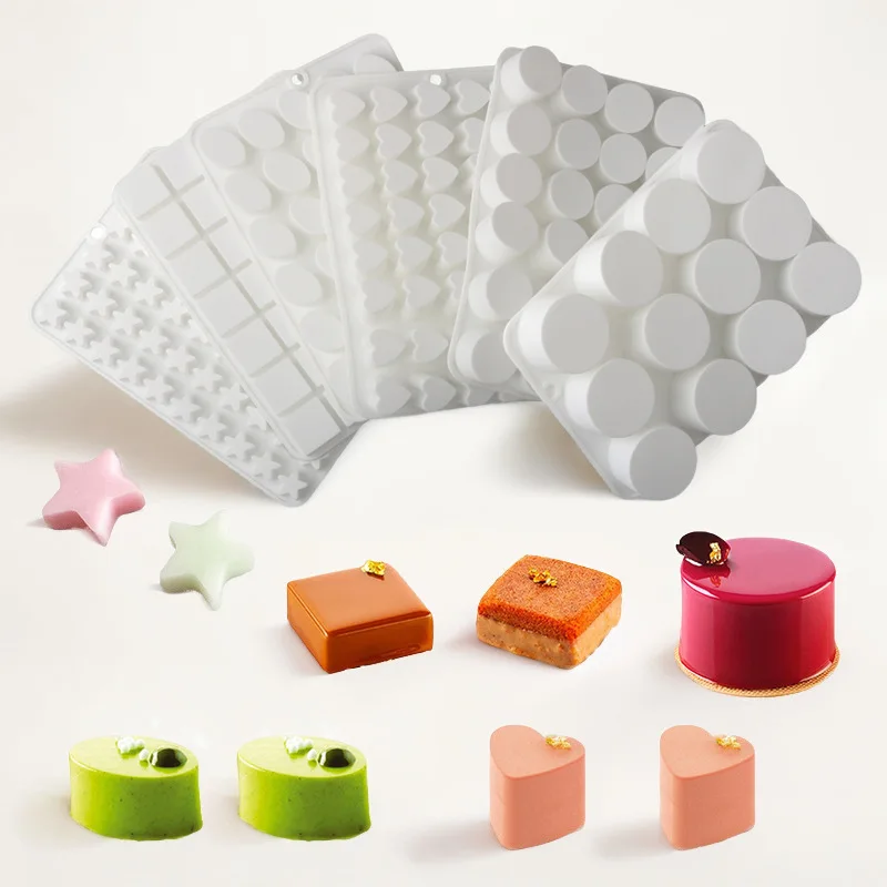 

Маленькая форма для сэндвичей, цилиндрическая круглая форма для мусса в форме сердца, силиконовая форма для торта, квадратная пятиконечная звезда для выпечки