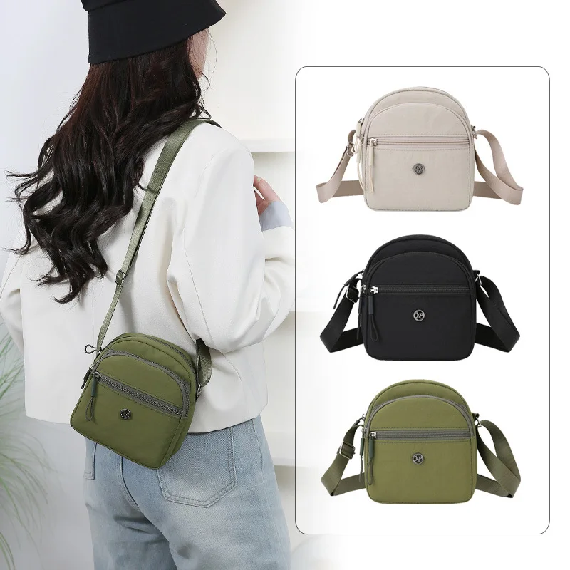 

Маленькая квадратная сумка через плечо, женская простая легкая сумка-оксфорд, многослойная дорожная сумка для отдыха