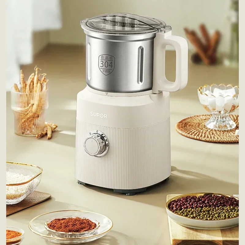 Flour Mill Multi-Functional Small Coffee Bean Grinder Electric Ultra-Fine Dry Grinding Grain Powder Feeder Home Appliance