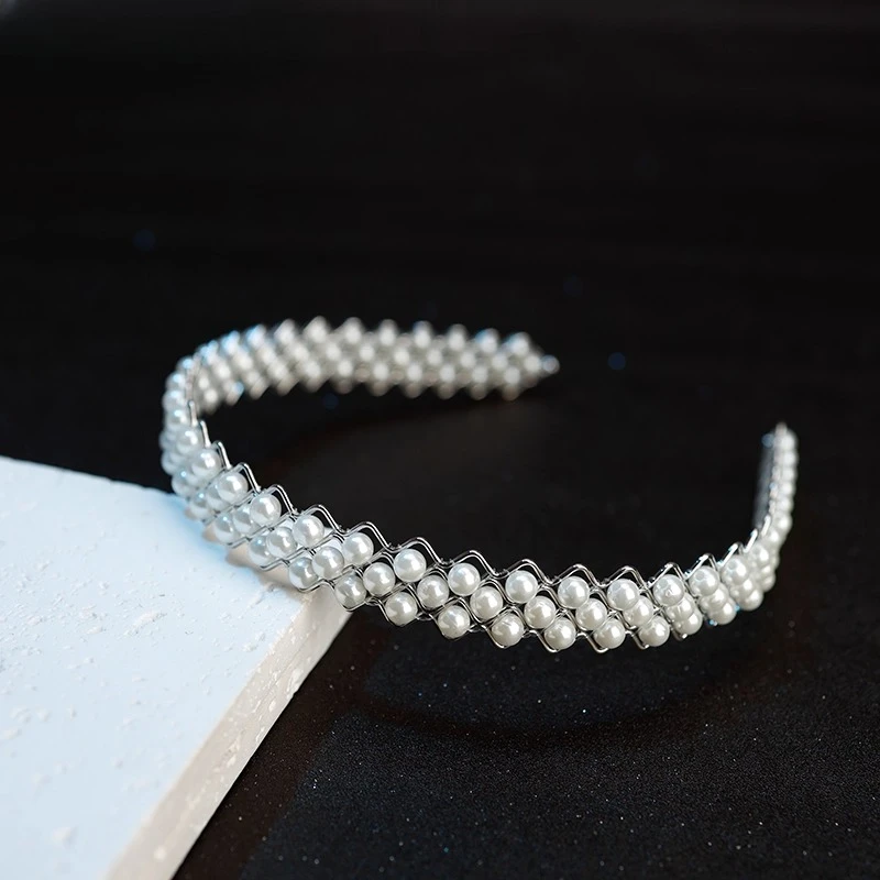 

Sweet Korean Style Female Pearls Hairbands Super Fairy Girls Headband Hair Styling tools Casual Headwear Hair Clips for Women