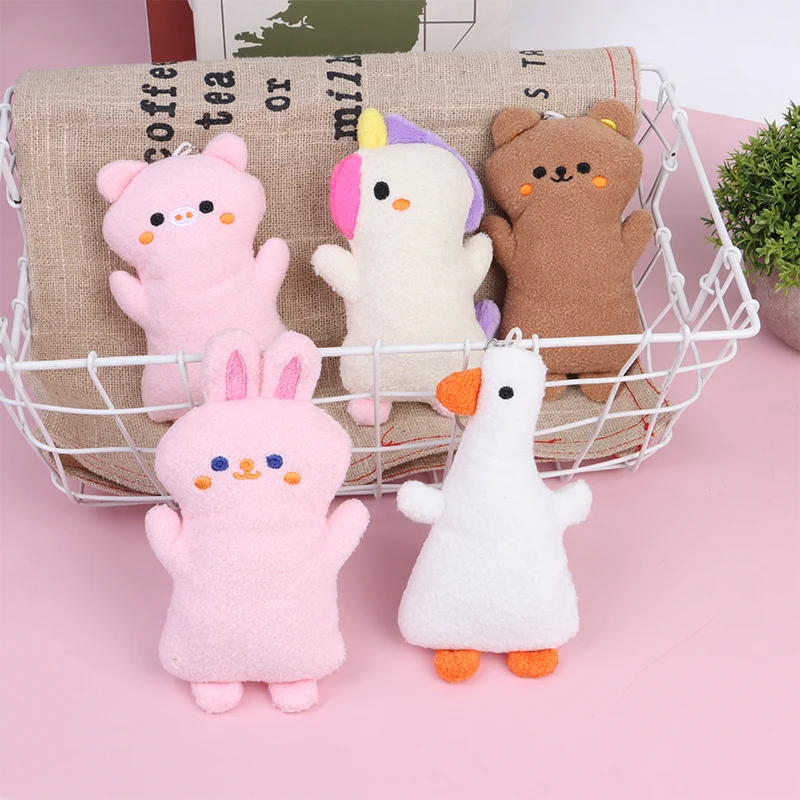 13Cm Kawaii Mini Leuke Bunny Dinosaur Bear Pig Zacht Pluche Sleutelhanger Speelgoed Zachte Katoenen Sleutelhanger Speelgoed Voor Meisjes en Kids Bag Decor 1X