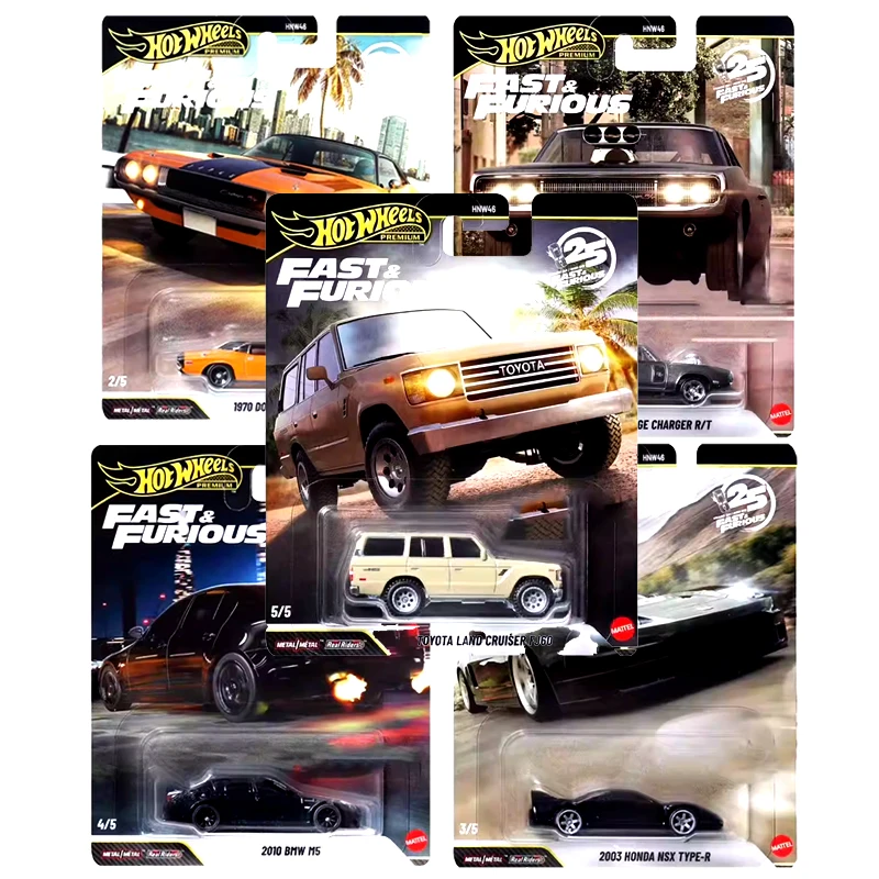 Voiture de collection Hot Wheels Metal Riders Premium 1/64, Fast&Furious, Toyota Land Cruiser, Dodge Charger, Honda, BMW, jouets pour garçons