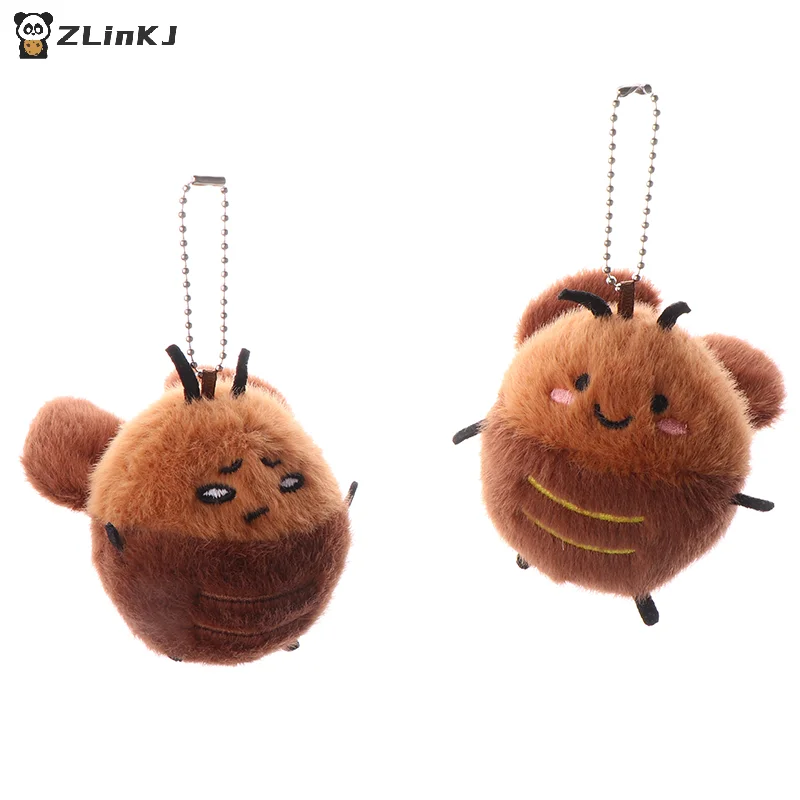 ▶1Pcs Stuffed Animal Car Key Holder Cute Cockroach Plush Keychain Backpack Pendant Stuffed Doll Decoration For Students