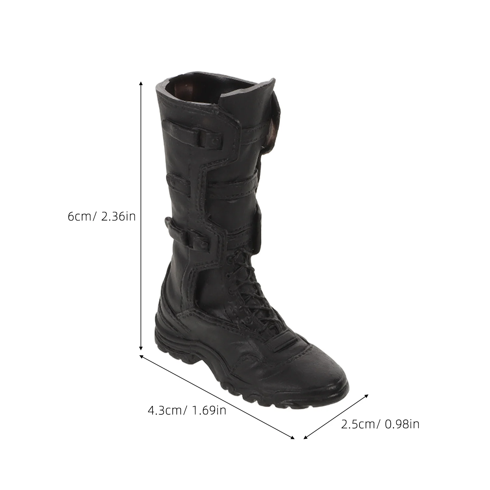 1Pair Black Action Figure Shoes Lightweight Material for Rapid Dressing Soldier Figure Miniature Props Collectibles