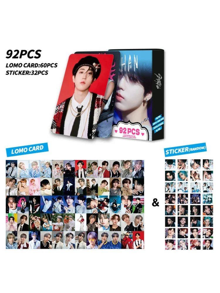 SKZOO 92 pièces HAN Ji-sung cartes LOMO Double face Stray Kids HD couleur imprimé cartes photo Kpop Star cadeaux de fans à collectionner