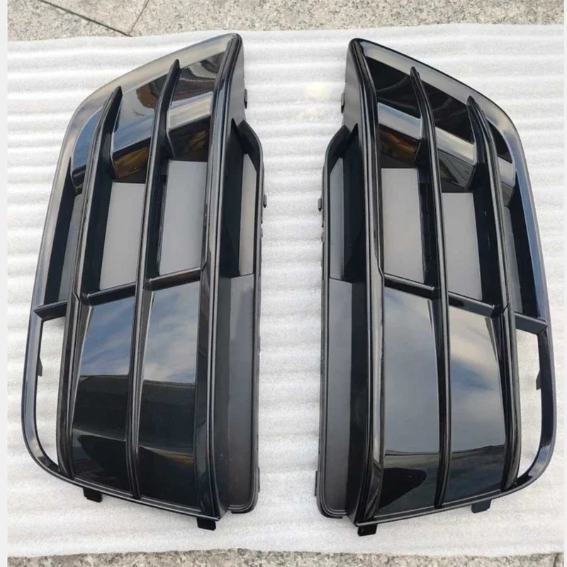 

Auto Front Lower Bumper Fog Light Grille Grill Cover All Black or Chrome For Audi Q5 Sport 2018 2019 2020