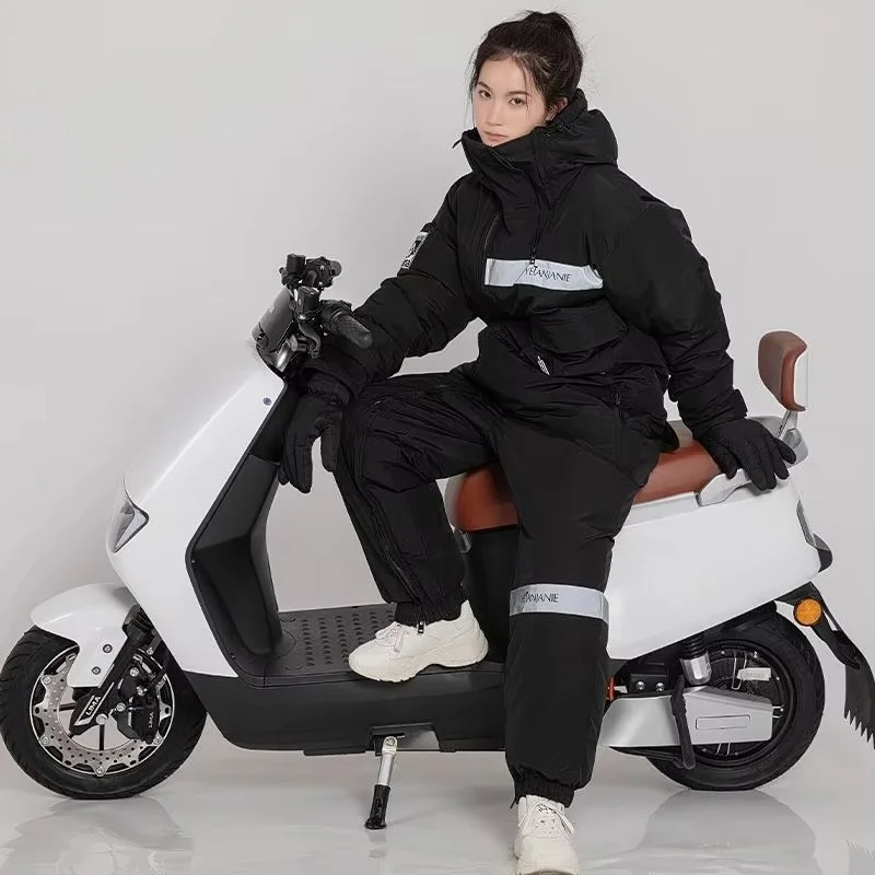 Winter Electric Motorcycle Jacket Windproof Waterproof Warm Snowmobile Jackets Riding Cold-proof Suits Couple Fishing Clothes