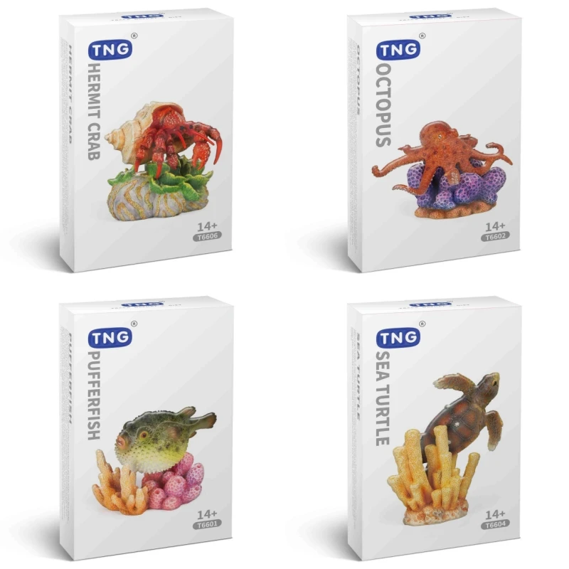 TNG Joint Marine Animal Series Hermit Crab Seahorse Octopus Killer Whale Collectible Ornaments Souvenirs Toy Model Birthday Gift