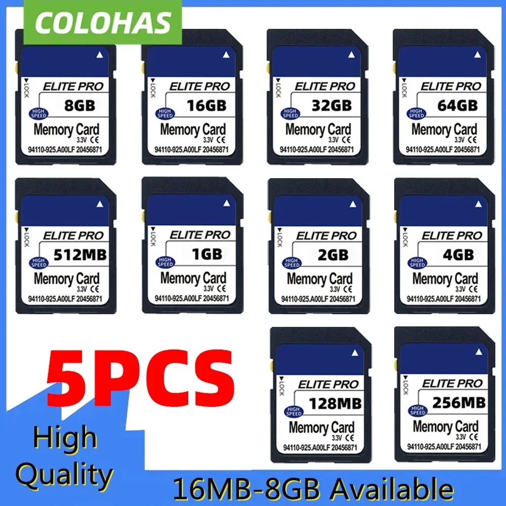 5pcs /lot for SD Card Memory Card 128MB 256MB 512 MB 1GB 2GB SDXC SD Secure Digital Flash Cartao De Memori Carte