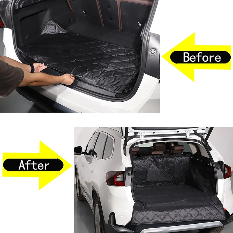 For BMW X1 U11 2023-2024 Trunk Mat Tarpaulin Waterproof Oxford Cloth Dog Cat Back Seat Covers Car Protection Blanket