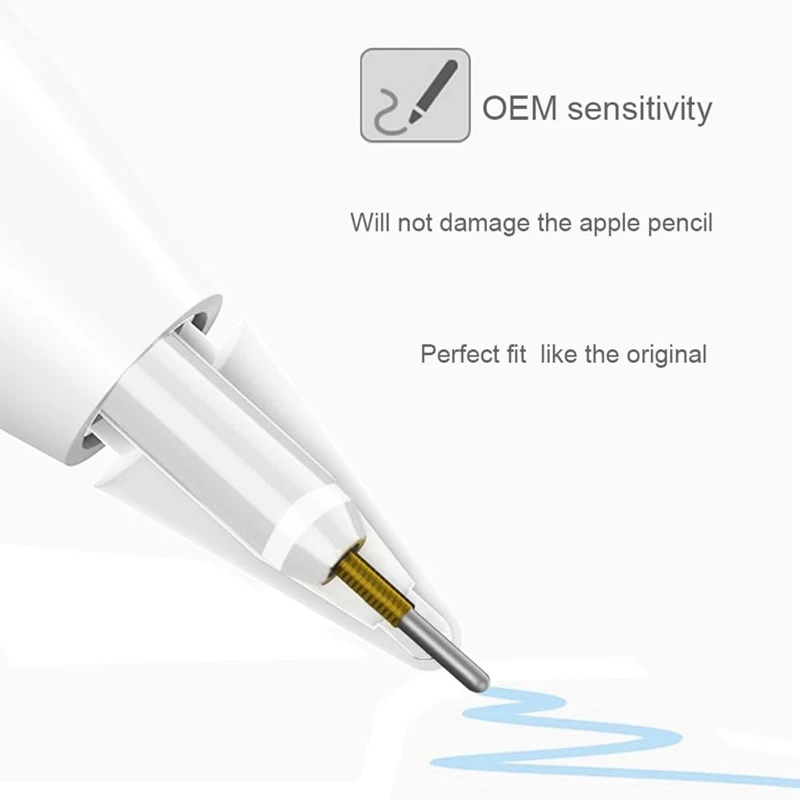 6 PCS Tips For Apple Pencil, Mix Replacement Pencil Tips For Apple Pencil 2Nd/ 1St Gen Tips Precise Control Nibs