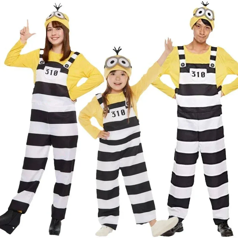 

Women Men Girls Minions Cosplay Halloween Costumes Cute Fake Two Piece Suit for Party Carnival