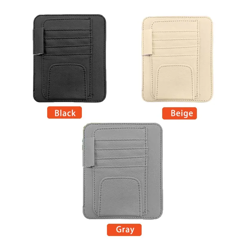 Car Sun Visor Glasses Holder Magnetic Eyeglasses Hanger Clip Luxury Leatherette Car Sunglasses Holder Mount Universal