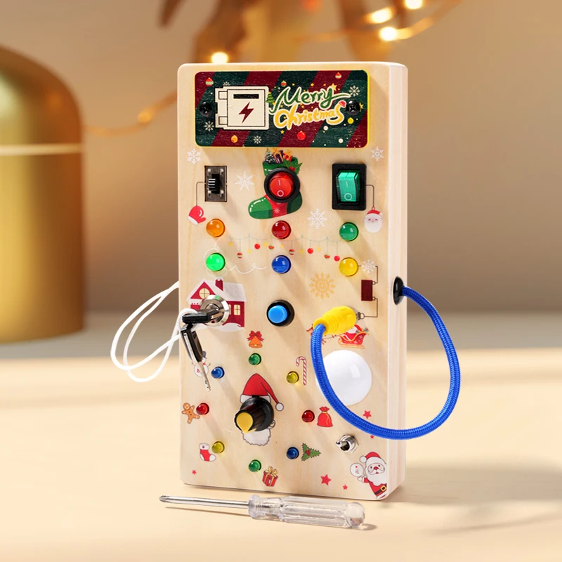 Kids Early Education Toys Electronic Led Light Baby Wooden Sensory Busy ...