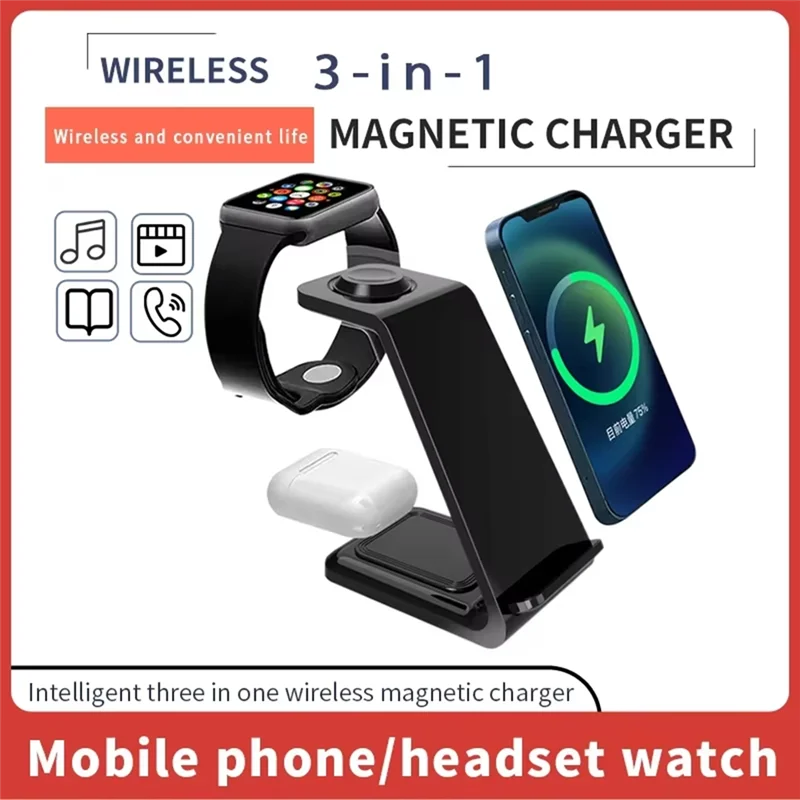 -A96Z 100W Wireless Charger 3 In 1 Stand Dock For Watch Pods Phone Induction Fast Charging Station