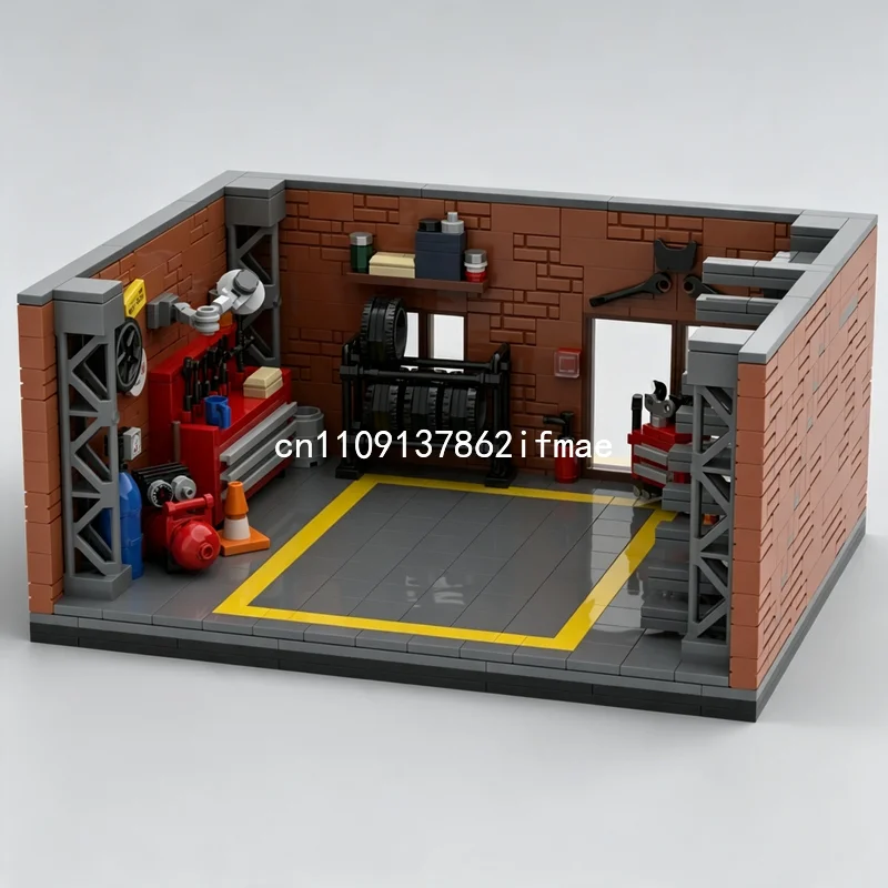 797PCS Speed Champions Garage Display Modular MOC Creative Street Shop Model Custom Puzzle DIY Assembly Blocks Toy Birthday Gift
