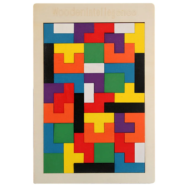 Kleurrijk houten puzzelspeelgoed Tangram Montessori materialen puzzelspeelgoed voor kinderen Bouwstenen Leren speelgoed voor kinderen