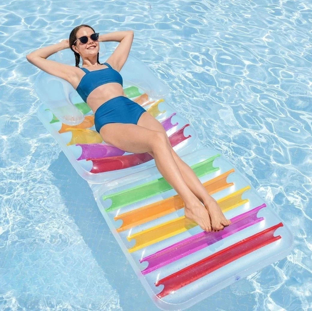 Vacation Inflatable Water Raft Large Floating Island With Sun Canopy Adult Leisure Float For Sea Lake Home Use