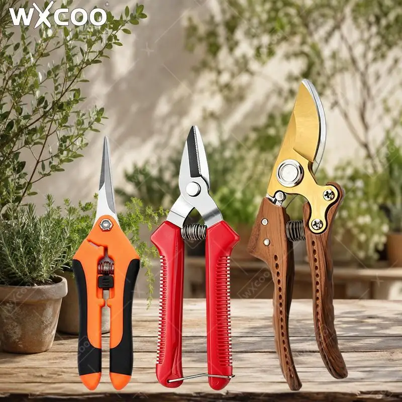 3PCS Stainless Steel Pruning Shears Gardening Scissors Multi-purposes Straight Head for Bonsai Branch Cutter Gardening Trimming