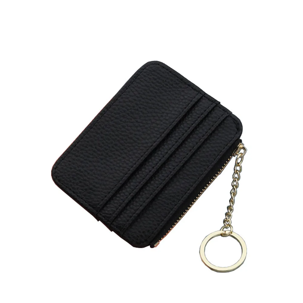 Multi-Colored ID PU Leather Card Holders  Women Men Mini Wallet  Bus Cards Cover Case Office Work Key Chain Labels And Index