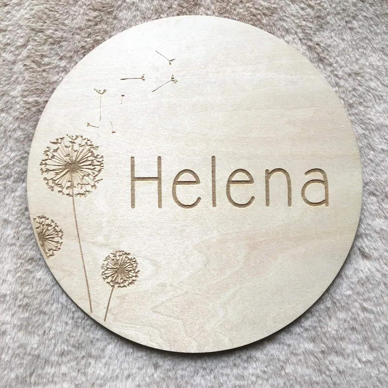 Engraved wooden Baby name sign, Personalized Botanical Birth Announcement plaque, Photoshoot props, Newborn gift, Nursery decor