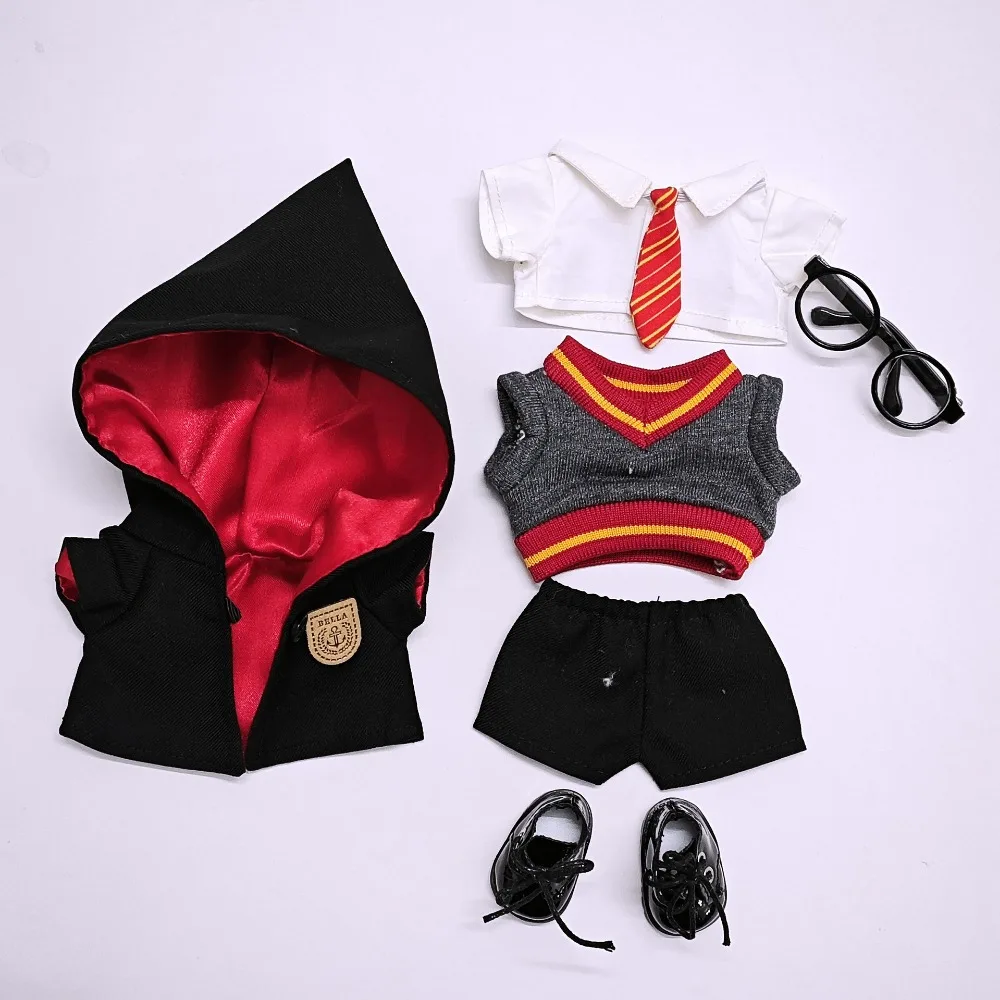 17 cm Labubu Poppenkleertjes Halloween Kostuums Outfit Magische Cape Dress Up Pop Accessoires Zitten Feest Veranderende Jurk Spel Speelgoed