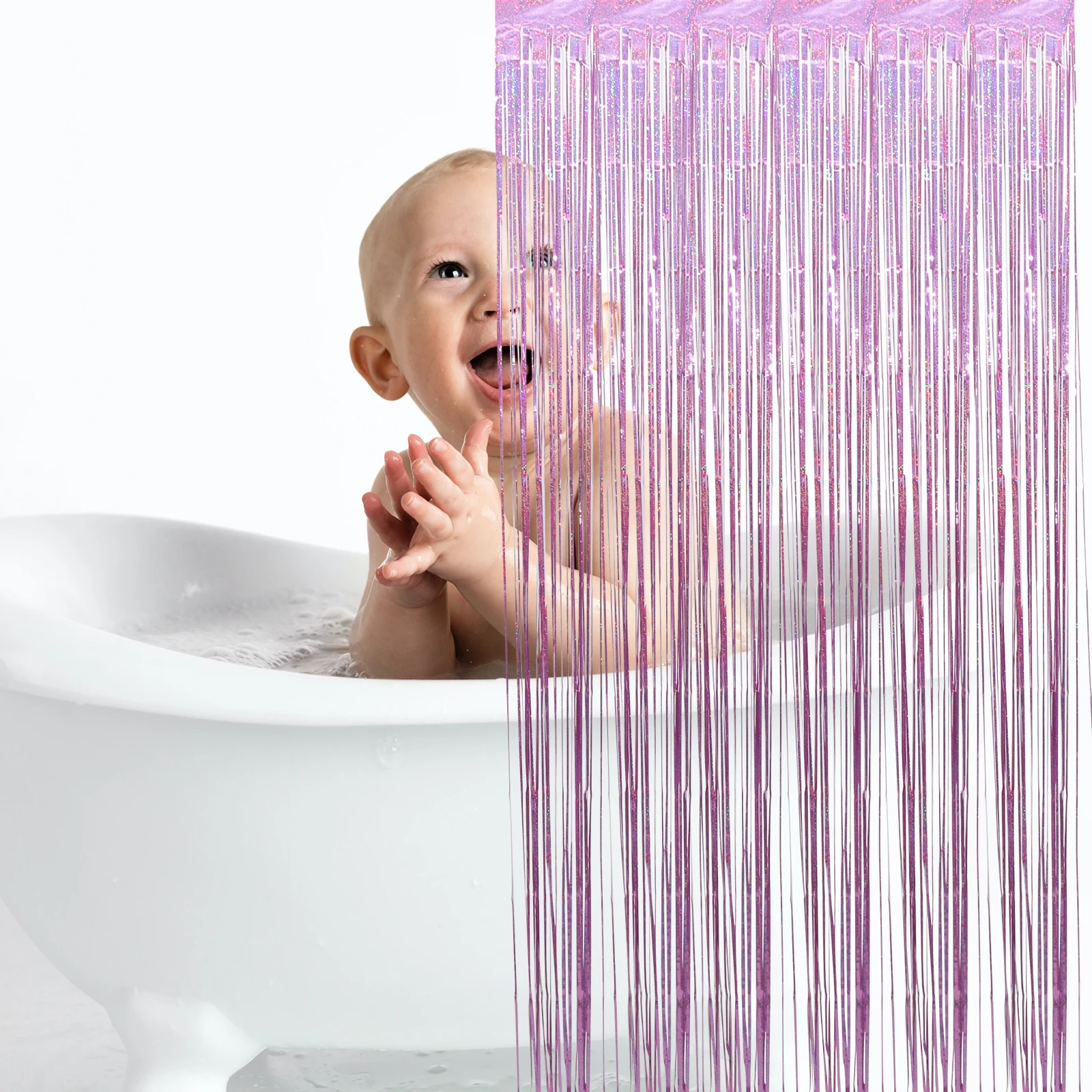 

2 Pcs Tinsel Backdrop Foil Fringe Door Decorations Birthday Baby Shower Supplies