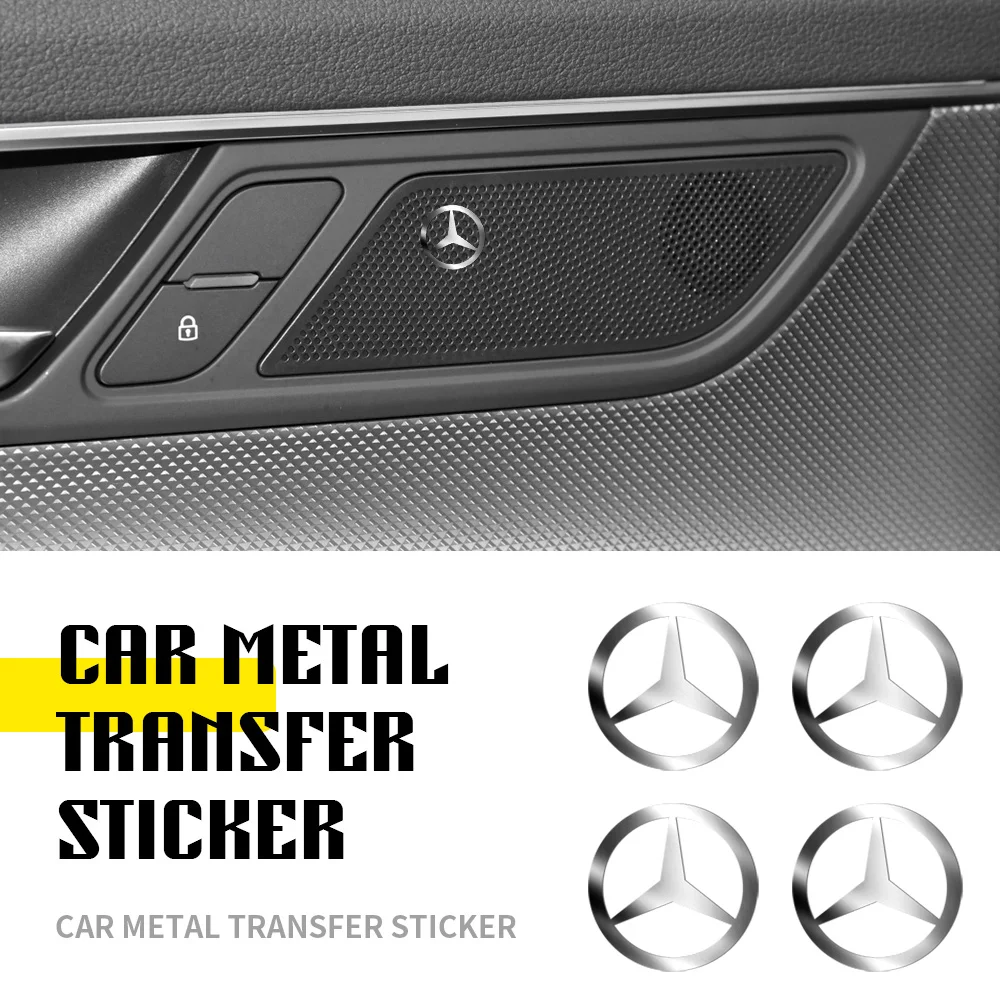 10PC Car Nickel Metal Letter Badge Interior Sticker Decoration for Mercedes Benz W211 W213 C300 W220 W221 S400 S500 W108 GLA AMG