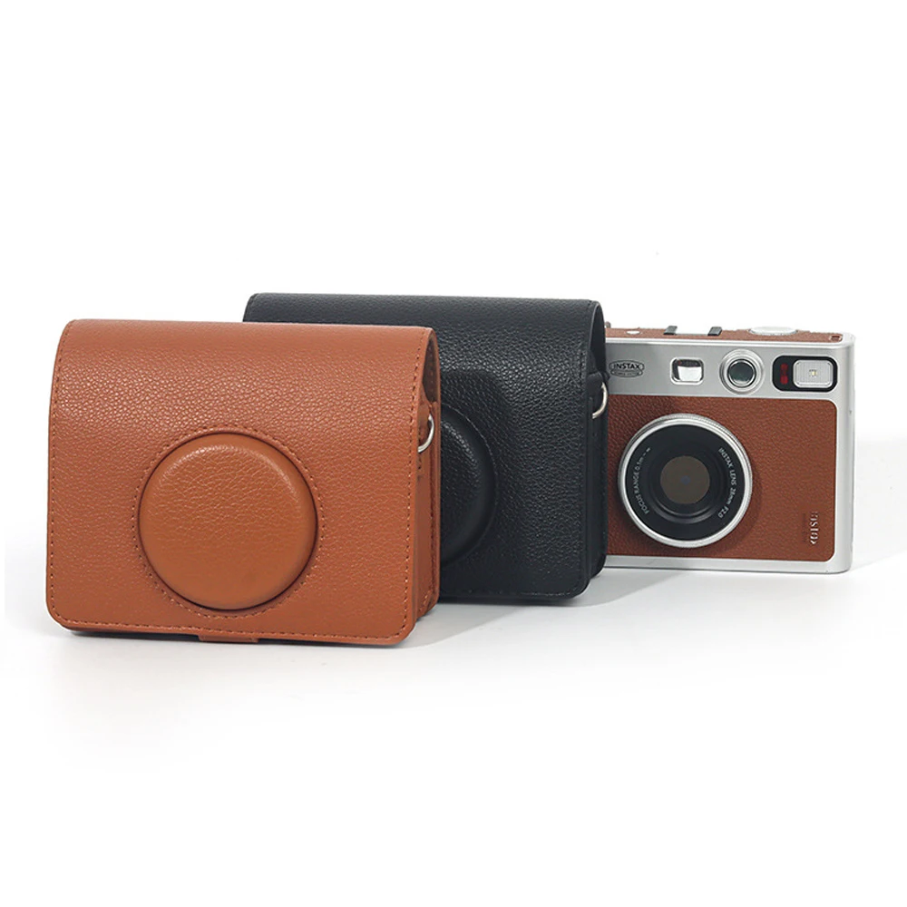 Retro PU Leather Camera Case For Fujifilm Instax Mini EVO Instant Camera Hard Protective Shell Storage Bag Camera Accessories