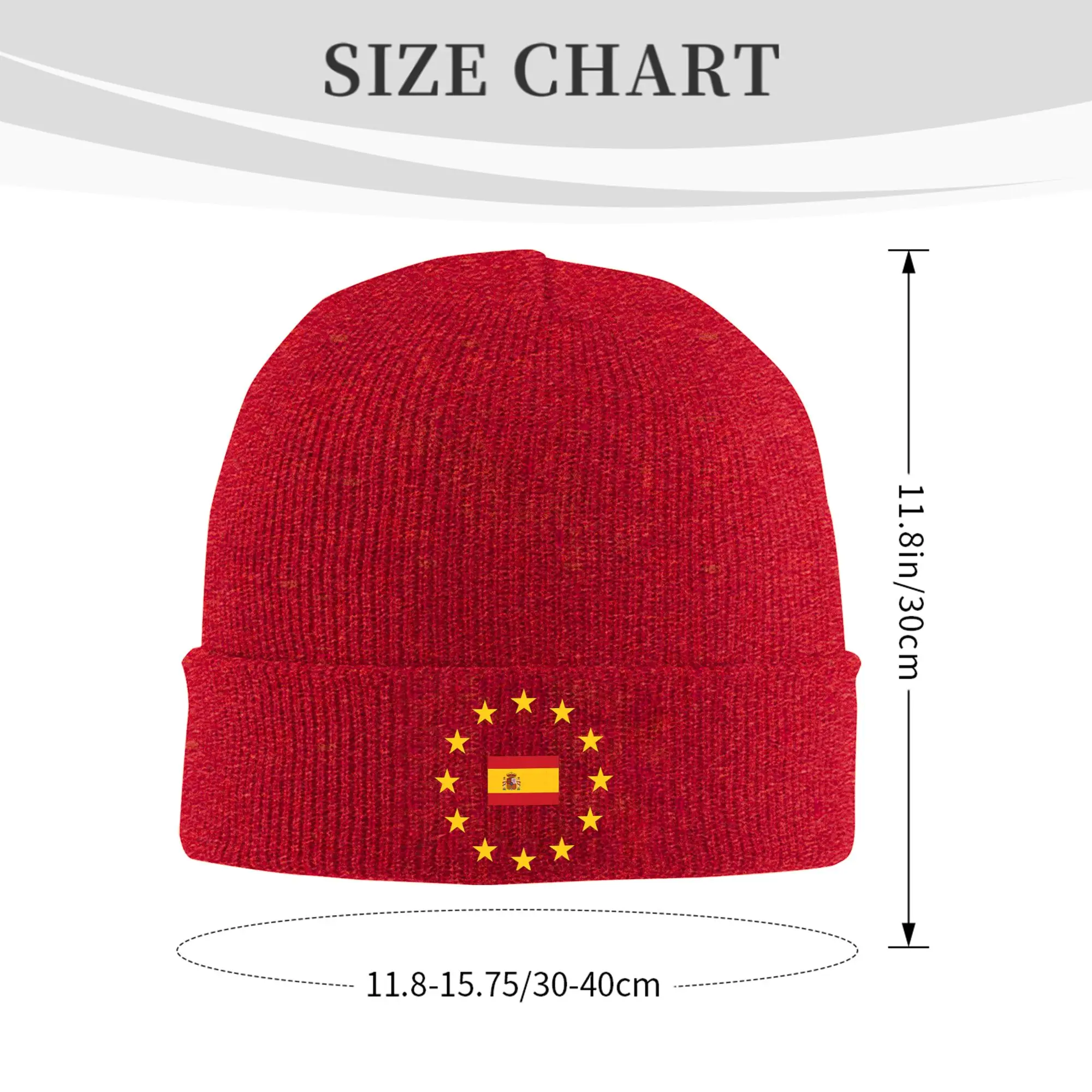 EU Europe Spain flag Make Spain Great Again Merch Winter Beanie Hat For Men Women Knitted Skull Cap  Beanies Skullies