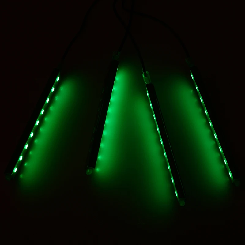 سيارة الداخلية LED قطاع أضواء مصباح لتهيئة الجو مصباح مع شحن السجائر الديكور فوتويل الإضاءة شريط أخضر/أزرق/أصفر