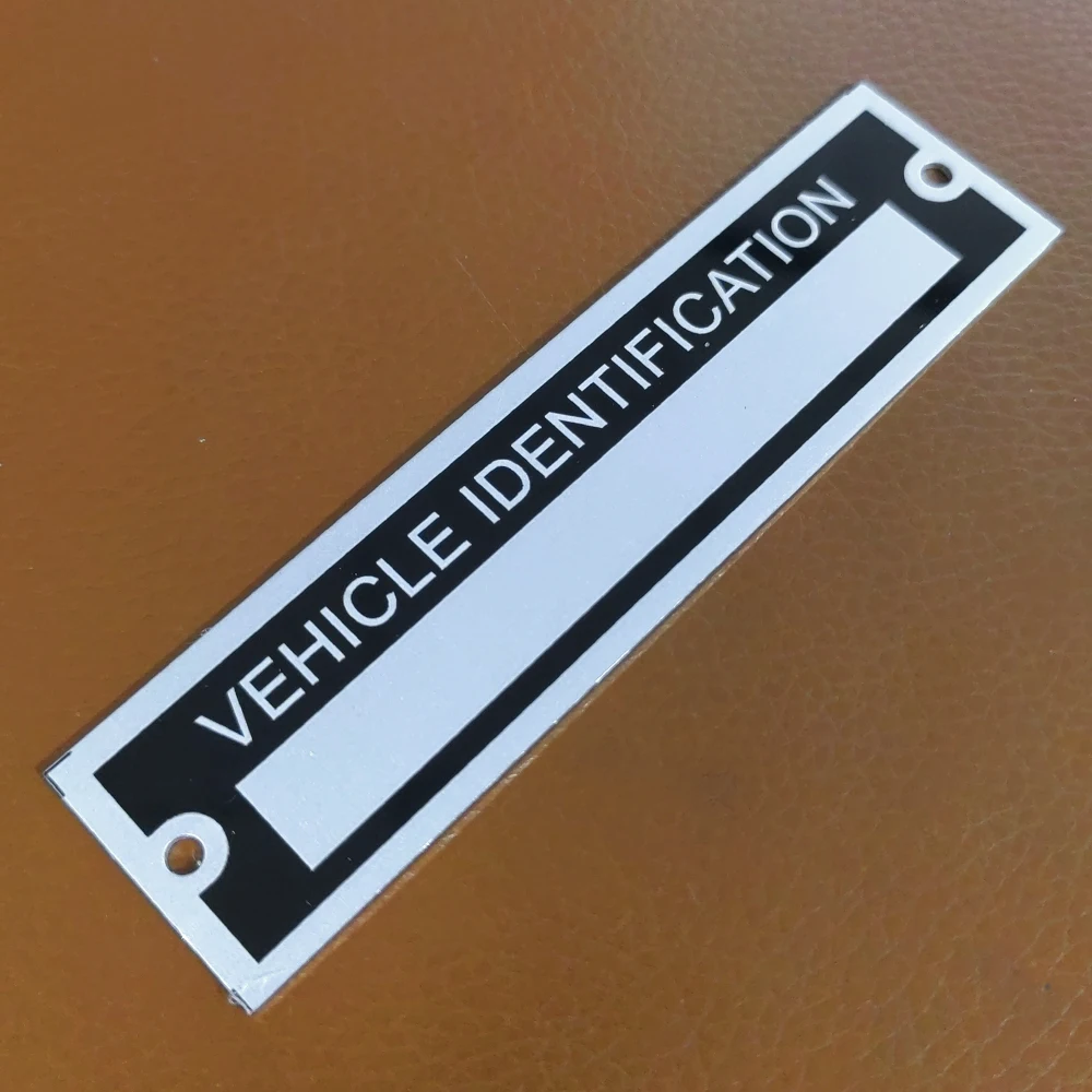 Aluminum Tag Vehicle Identification Plate Serial Cargo Utility Flatbed Landscape Trailer Car Truck