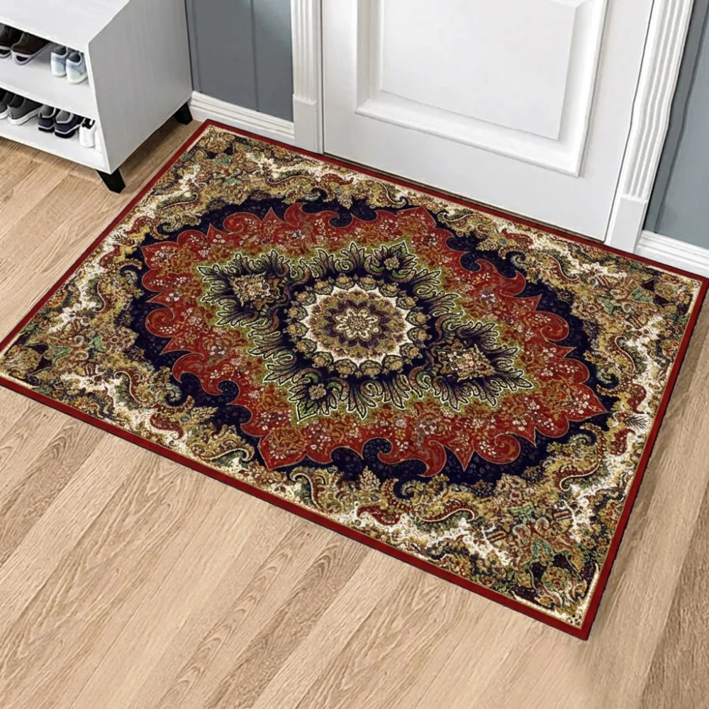 90×60CM Multiple Sizes Bohemian Doormat Non-slip Antifouling Bathroom Carpet Water-absorbing Abrasion-resistant Bedroom Door Rug
