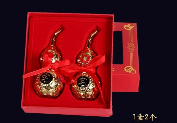 Chinese knot FengShui Tai Chi Wu Lou Hu Lu Miniaturas Alloy Gourd Amulet Home Decoration Accessories Vintage