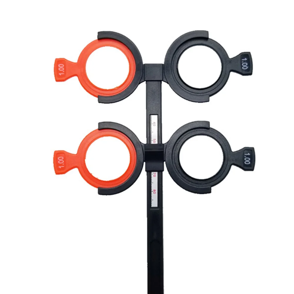 Adjustable PD Scale 4-Lens Insert Flip Trial Lens Holder Plastic Optical Frame Optometry Tool for Amblyopia Myopia Training