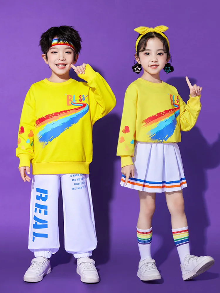 

Children's cheerleading performance costumes, trendy outfits for elementary school students, opening ceremony outfits for spring