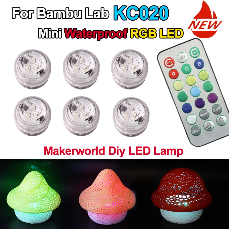

Upgrade For Bambu Lab RGB LED Remote control waterproof lamp KC020 multicolour Atmosphere lights Decorative for 3D printer